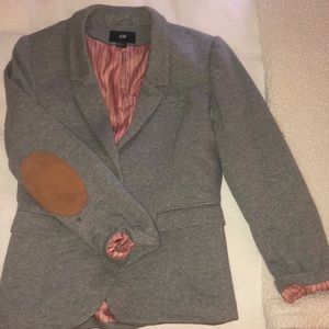 H&M Gray Blazer with Patchwork Elbows
